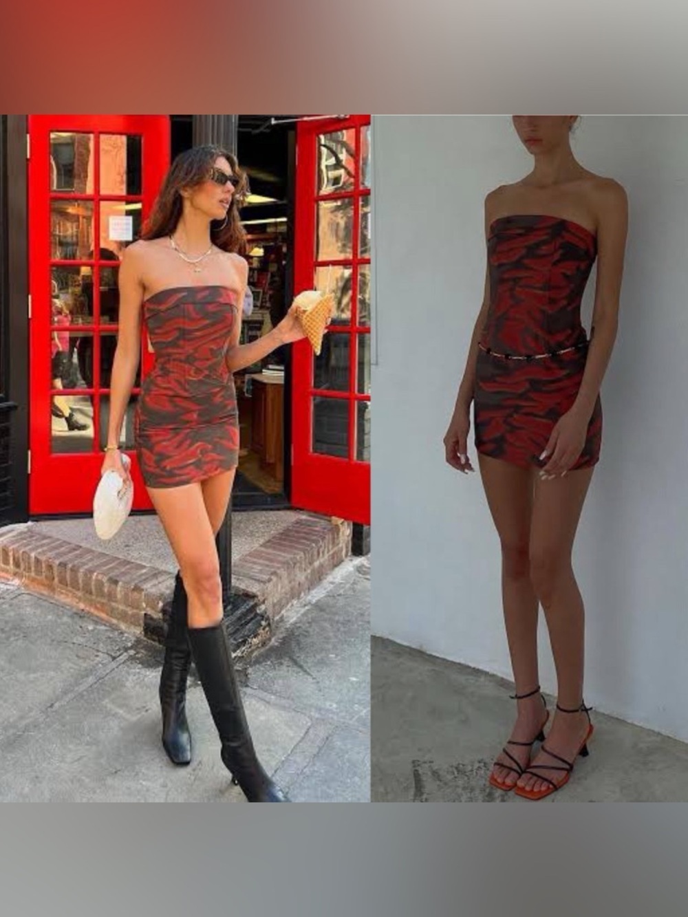 NEW! With Jean- Chloe Corset Dress Size Small in Nyx Burnt Orange and Brown